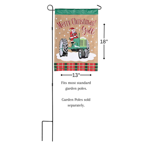 Flag Santa Merry Christmas YAll 13x18
