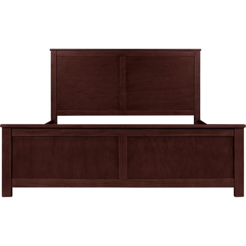 Espresso Inlaid Panels Solid Wood King Bed Frame