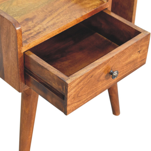 22" Chestnut Solid Wood One Drawer Nightstand