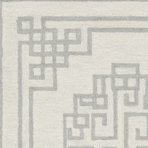 9' X 12' Ivory And Gray Wool Geometric Hand Tufted Area Rug