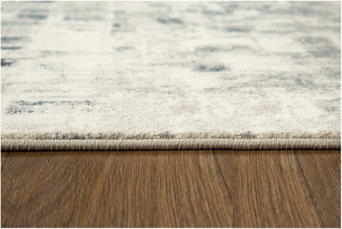 8' Blue And Beige Abstract Runner Rug