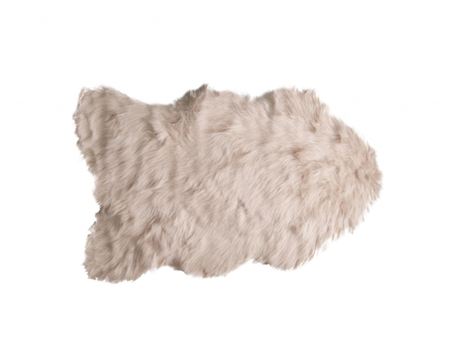 2' X 3' Taupe Faux Sheepskin Machine Tufted Non Skid Area Rug
