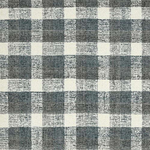 4' X 6' Dark Gray And Ivory Wool Plaid Hand Tufted Area Rug