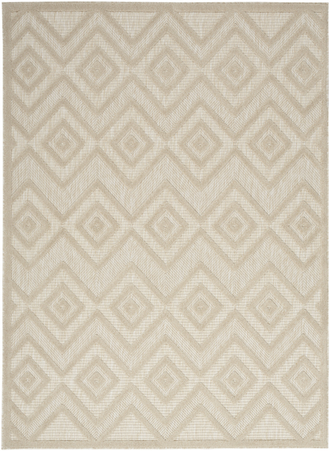 4' X 6' Cream And Beige Geometric Indoor Outdoor Area Rug