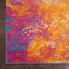 6' Blue And Orange Abstract Runner Rug Polypropylene