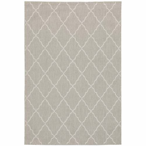 3' X 5' Gray And Ivory Indoor Outdoor Area Rug - Gray, Ivory