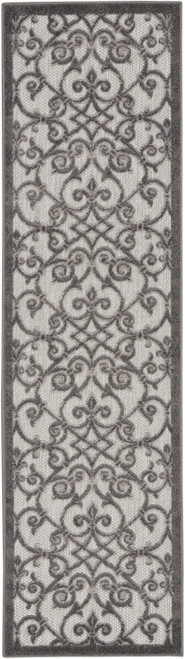 10' Gray Indoor Outdoor Area Rug - Gray