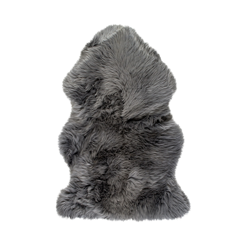 2' X 3' Gray Genuine Sheepskin Animal Print Shag Area Rug