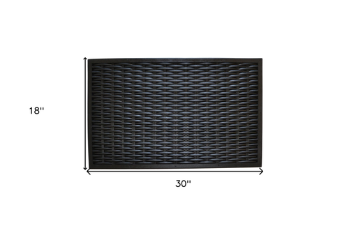 18" X 30" Black Rubber Outdoor Door Mat