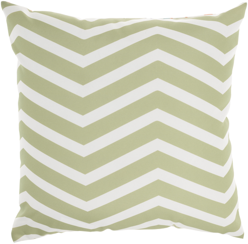 20" Orange Green and Blue Floral Indoor Outdoor Throw Pillow