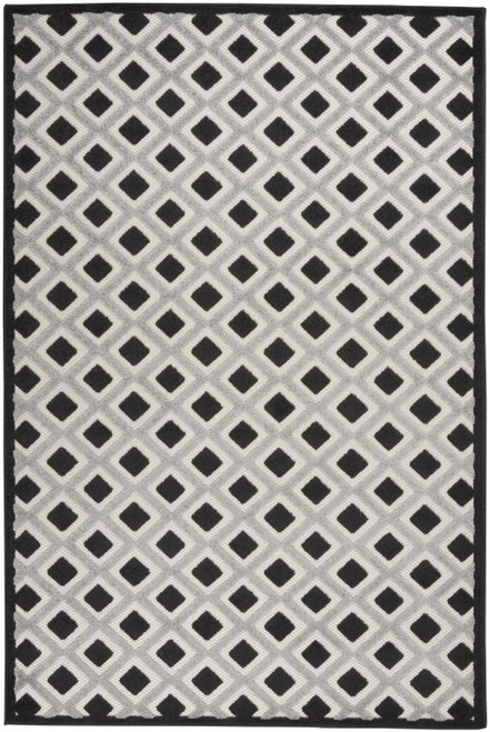 4' X 6' Black And White Indoor Outdoor Area Rug