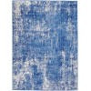5' X 7' Blue And Ivory Abstract Distressed Area Rug
