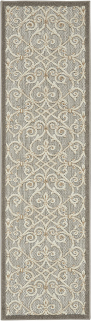 6' Gray And Ivory Indoor Outdoor Area Rug