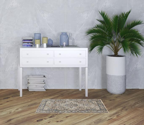 2' X 4' Beige And Ivory Oriental Distressed Area Rug