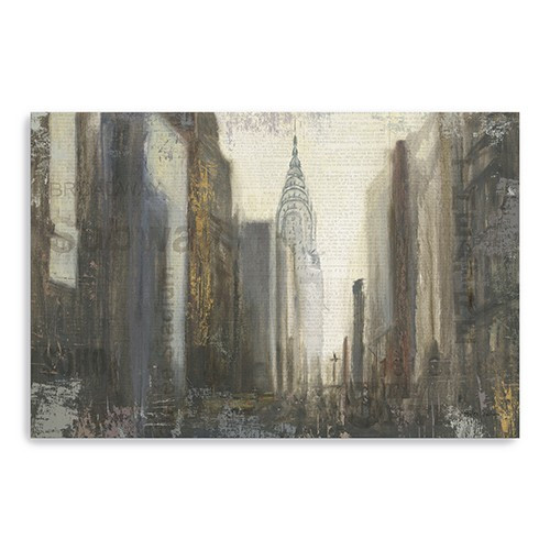 Homeroots Home Decor 48" NYC Urban Street Scene Canvas Wall Art, Multi Color