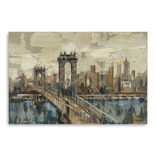 Homeroots Home Decor 48" Vintage Inspired NYC City Skyline Canvas Wall Art, Vintage Inspired, 32x48 Inches