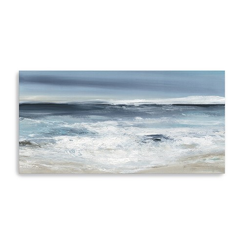 Homeroots Home Decor 60" Long Beach Shore Canvas Wall Art, Beach Scene, 30x60 Inches
