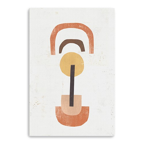 Homeroots Home Decor 38" Abstract Shapes in Balance Canvas Wall Art, Orange and Cream