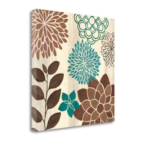 Abstract Garden Blue I Wrapped Canvas Print Living Room Wall Art