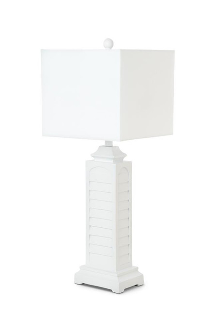 Set Of Two 30" White Shutter Table Lamps With White Rectangular Shade