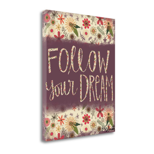 Follow Your Dream 3 Wrapped Canvas Print Living Room Wall Art