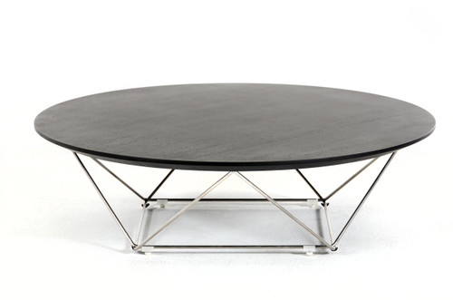 11" Wenge Veneer And Stainless Steel Coffee Table
