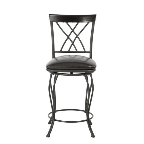 Set Of Two 38" Brown Small Bar Chairs