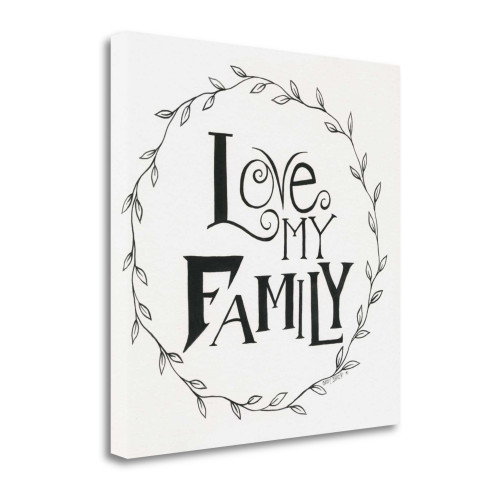 Love My Family Wreath 4 Wrapped Canvas Print Wall Art