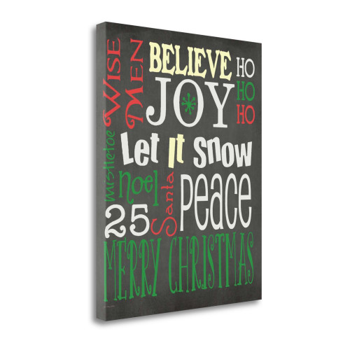 Christmas Subway Wrapped Canvas Print Living Room Wall Art