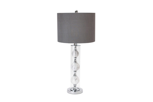 Set of Two Metal 3 Ball Glass Table Lamps