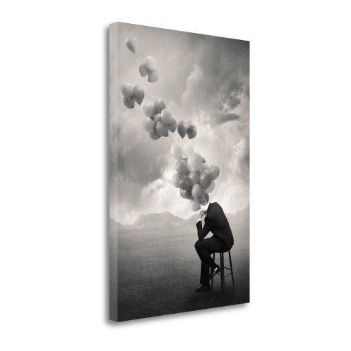 Think 3 Wrapped Canvas Print Living Room Wall Art