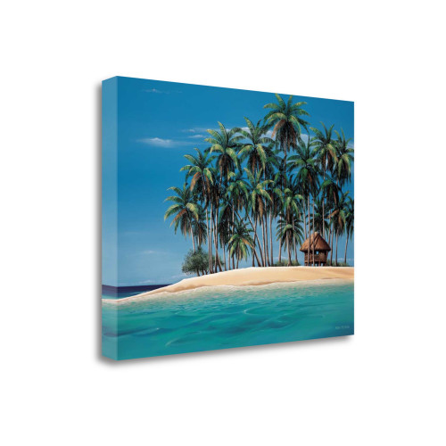 38" Beach Shack on an Island Giclee Wrap Canvas Wall Art