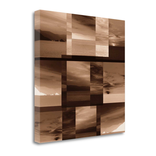 35" By the Water Sepia Tone Giclee Wrap Canvas Wall Art