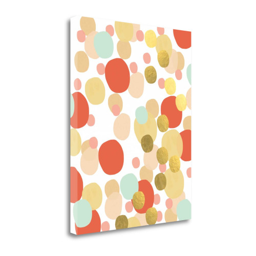 Abstract Painting Coral Wrapped Canvas Print Living Room Wall Art