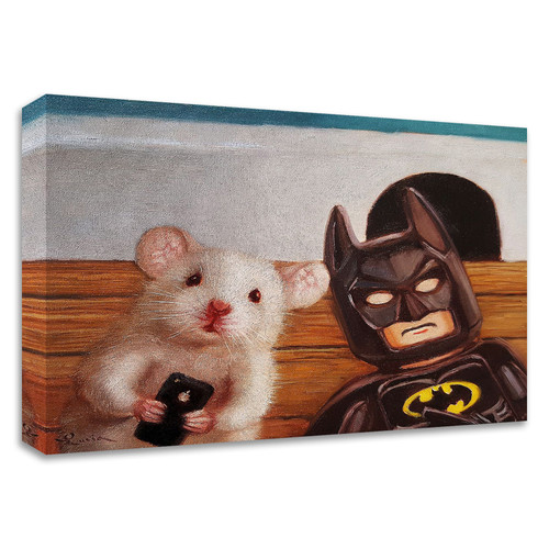 "Selfie With Batman" Wrapped Canvas Print Wall Art