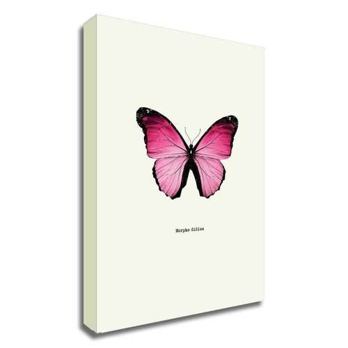 "Pink Butterfly" Wrapped Canvas Print Wall Art