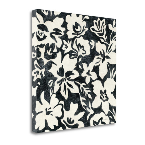Chalkboard Floral I Wrapped Canvas Print Living Room Wall Art