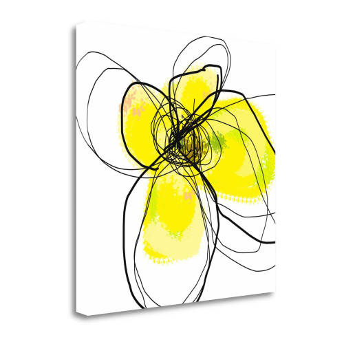 Yellow Petals Three 3 Wrapped Canvas Print Living Room Wall Art