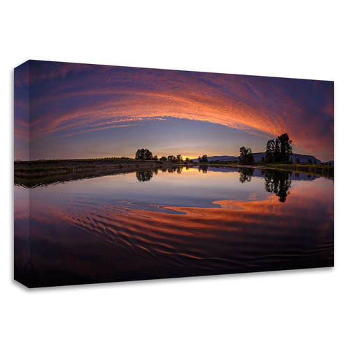 "Canoe Sunset" Wrapped Canvas Print Wall Art