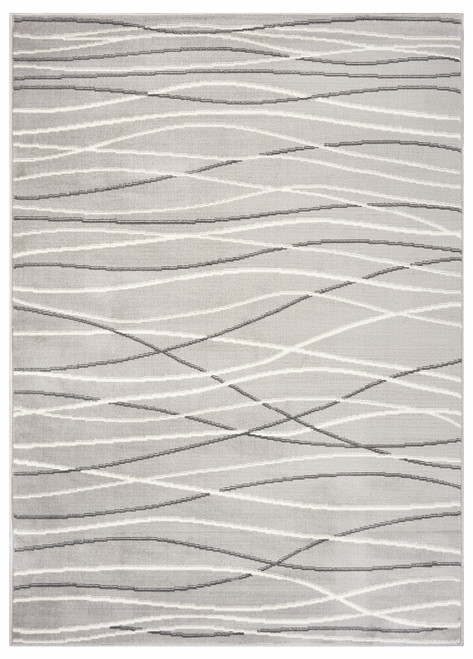 8' X 10' Gray Abstract Stain Resistant Area Rug