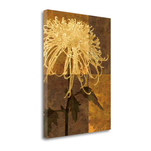 Golden Mums I Wrapped Canvas Print Living Room Wall Art