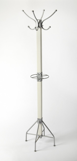 Logan Square White &amp;amp; Silver Coat Rack Tree