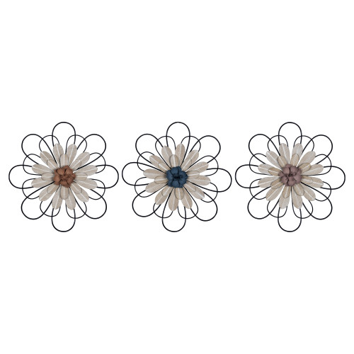 Black Metal Floral Wall Decor