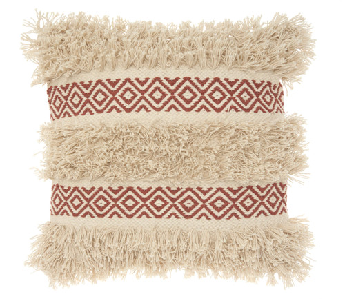 Clay Diamond Patterned Throw Pillow