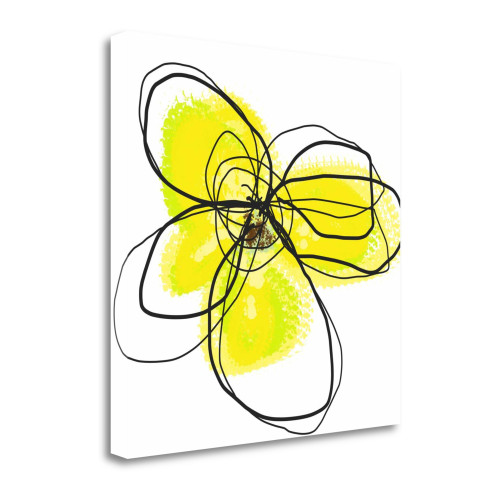 Yellow Petals Two 3 Wrapped Canvas Print Living Room Wall Art