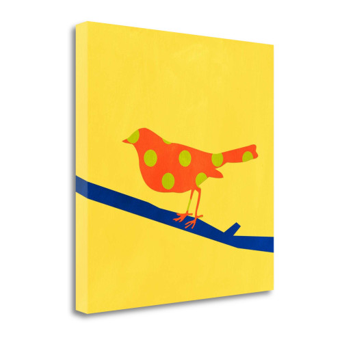 Orange Birds 2 Wrapped Canvas Print Living Room Wall Art