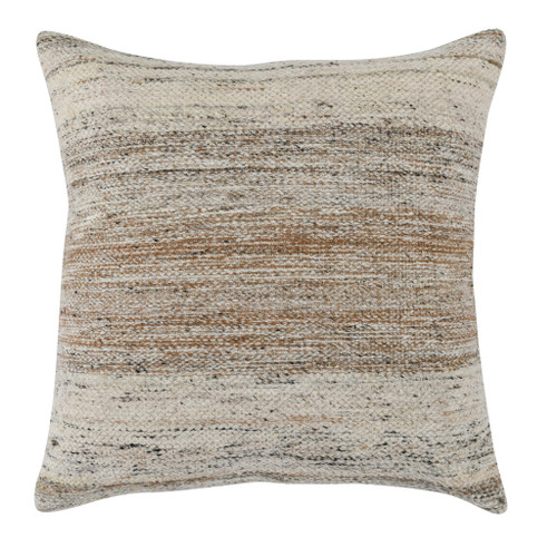 22" X 22" Beige And Ivory Zippered Handmade Abstract Indoor Outdoor Throw Pillow