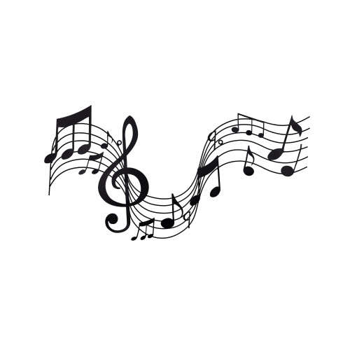 Black Metal Flowing Musical Bars Decor Piece