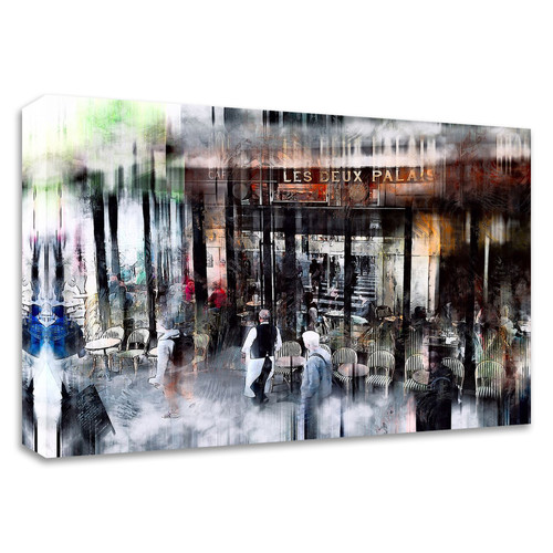 "Busy Sidewalk" Wrapped Canvas Print Wall Art