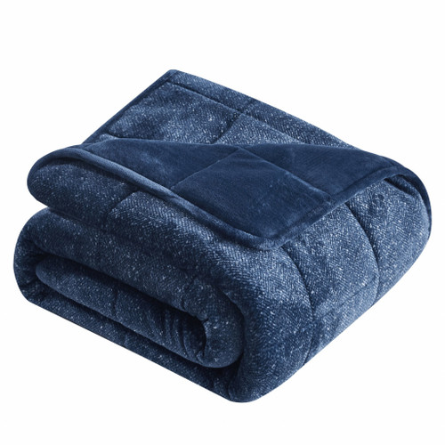 Navy Blue Velvet Velvet Luxury Weighted Throw Blanket